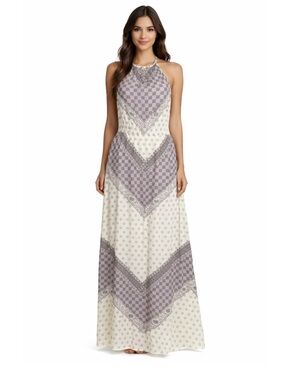 lucky brand halter dress | Dresses | Lucky Brand Maxi Neck Flounce Hem Blue Bandanna Print Size Small or-slip-dresses